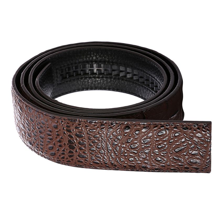 120cm Men Leather Ratchet Belt Waistband Strap For Automatic Buckle