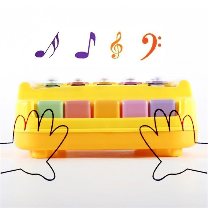 Musi Al Toy Edu Ational Piano Musi Toy With Two Piano Sti Ks For Baby Kids-yellow