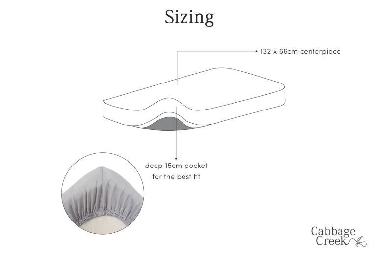 Cabbage Creek Large Cot Baby Crib Fitted Sheet (132 X 66cm)