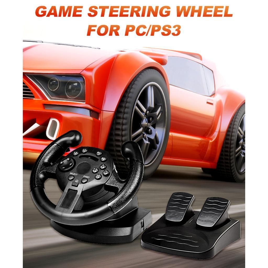 Gaming Vibration Racing Steering Wheel And Brake Pedals Kit For PS3