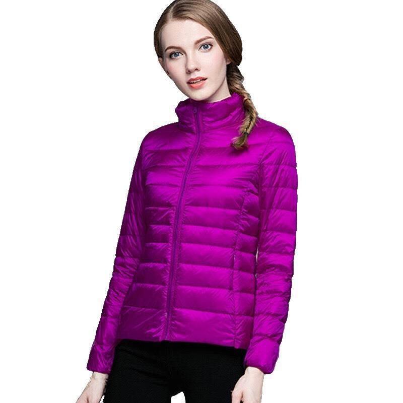 Lightweight down jacket women's short autumn and winter slim fitting standing collar women's
