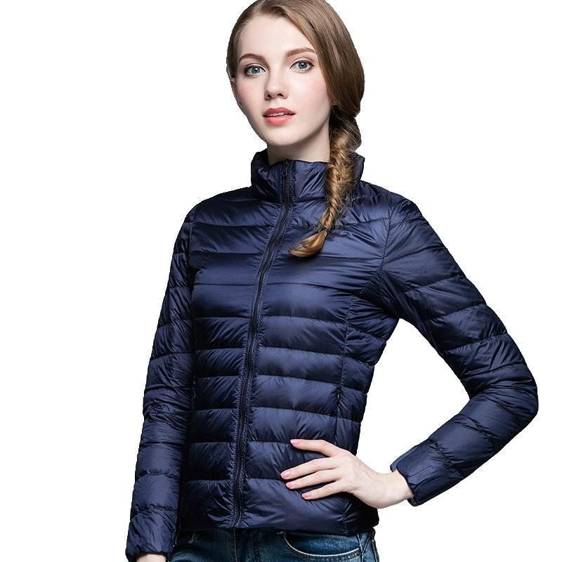 Lightweight down jacket women's short autumn and winter slim fitting standing collar women's