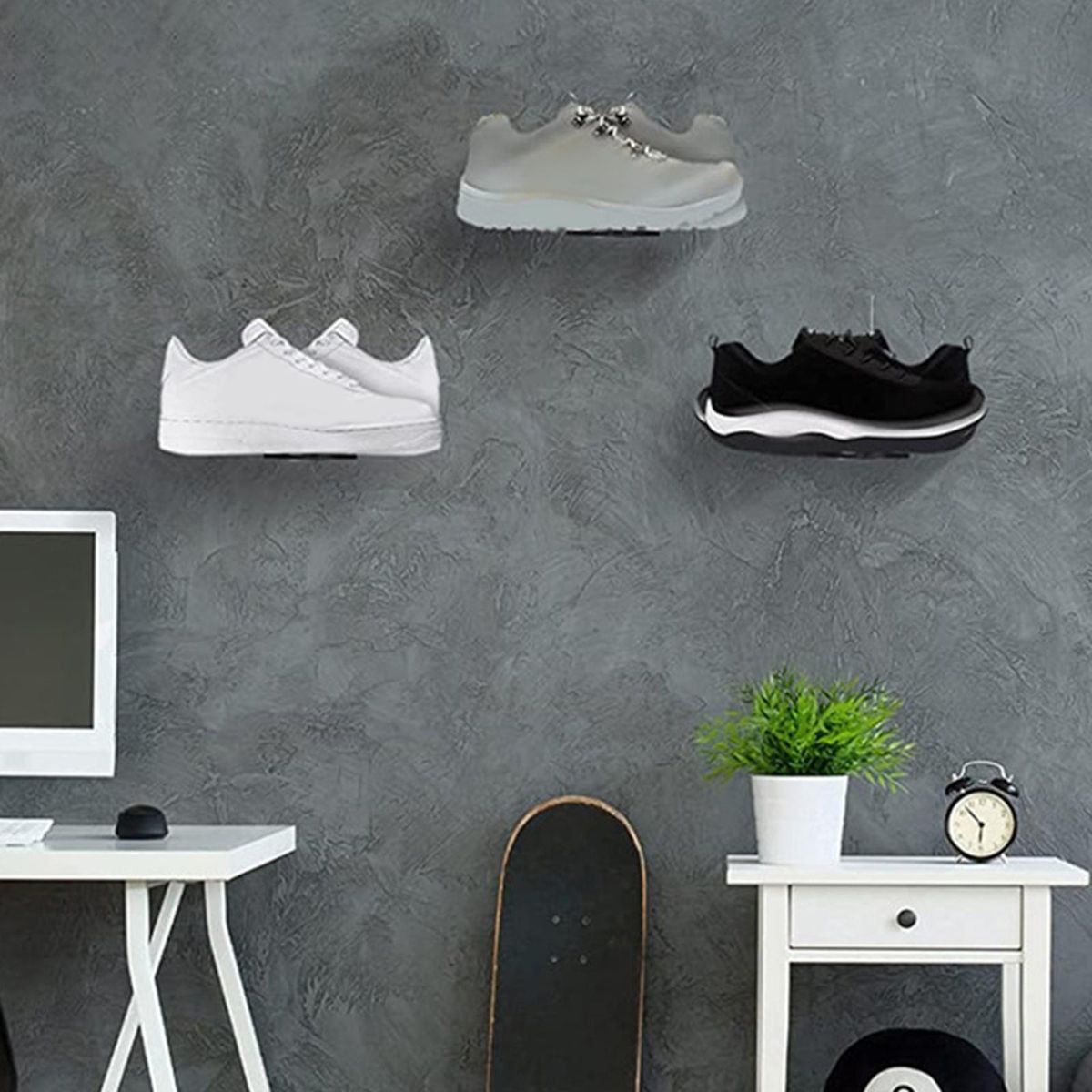 6pcs Floating Shoe Shelves Wall Mounting Saving