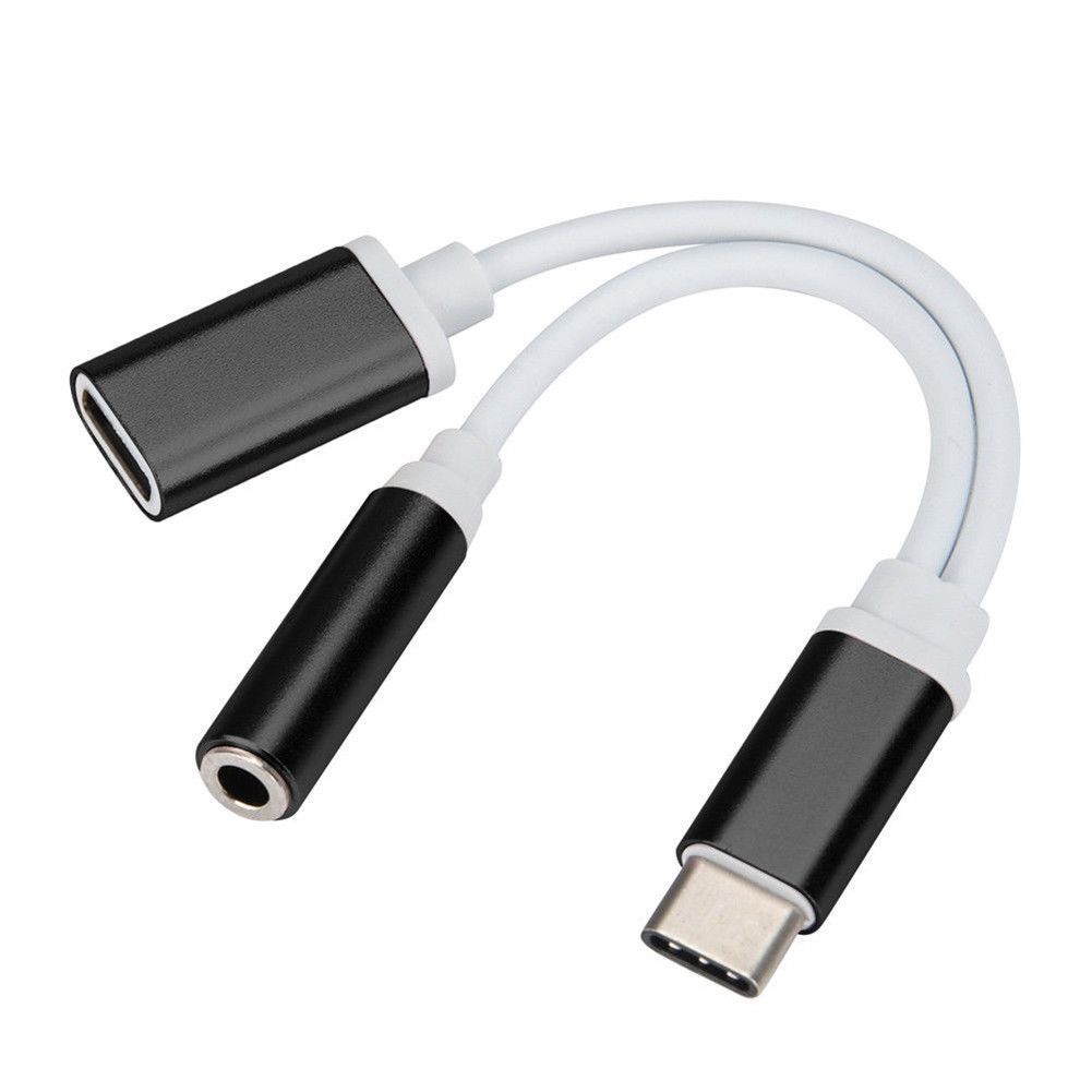 DOONJIEY USB Type-C Male To 3.5mm Earphone Audio-Black