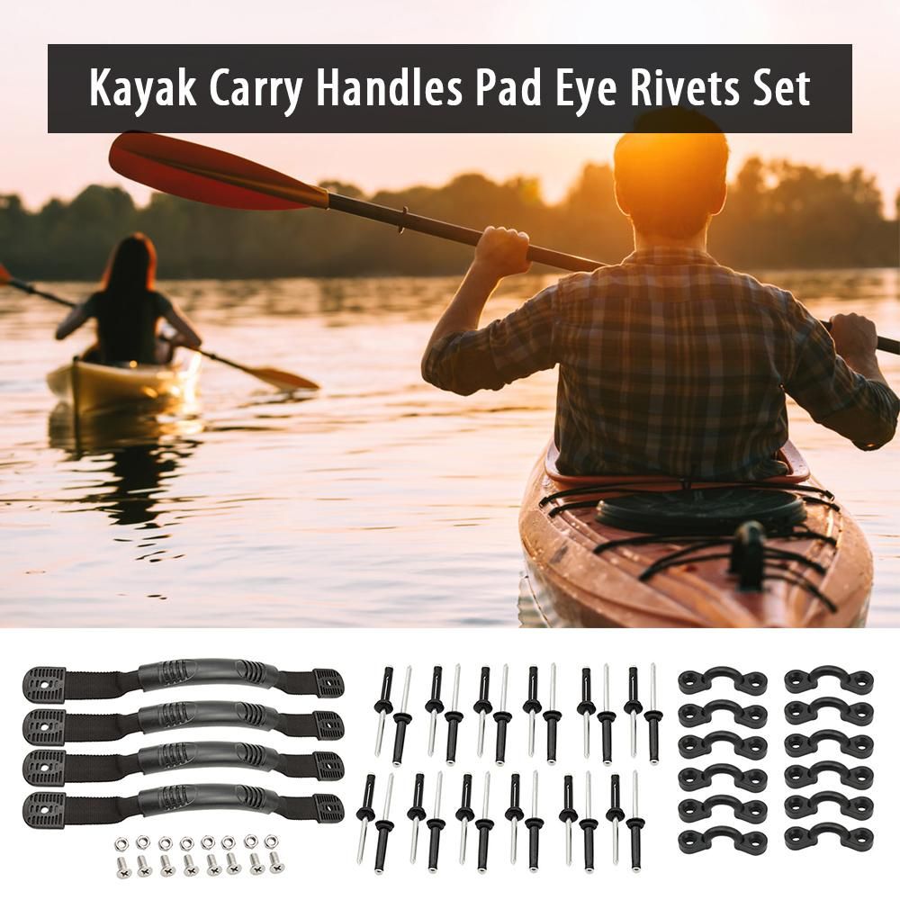 Kayak Carry Handles Pad Eye Rivets Set Kayak Boat Canoe Accessory