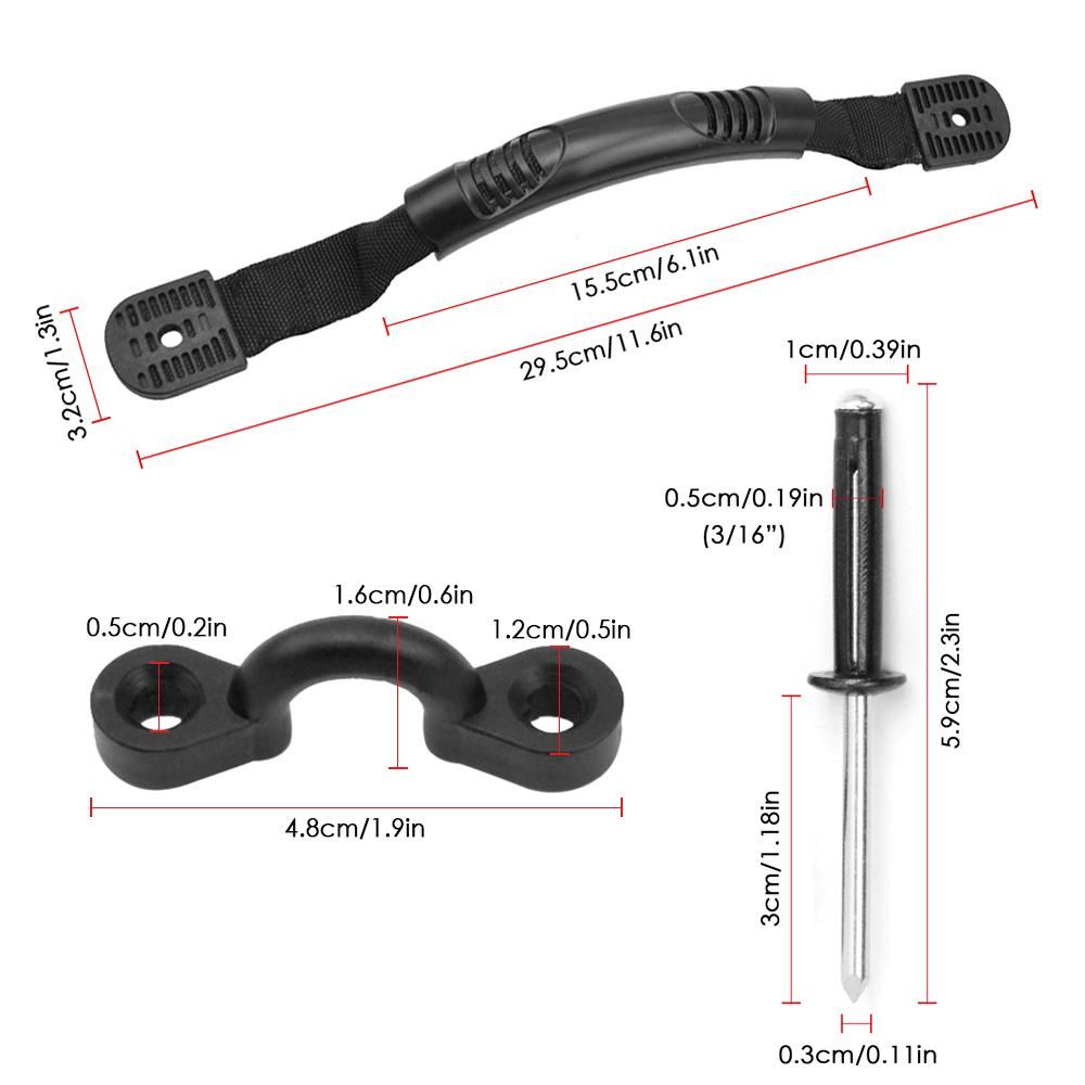 Kayak Carry Handles Pad Eye Rivets Set Kayak Boat Canoe Accessory