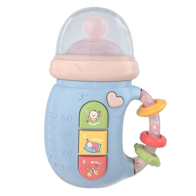 Rattles Shaker Teether Educational Development Feeding Bottle 3 Blue