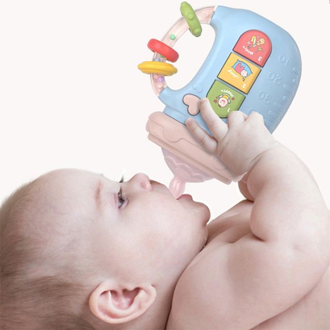 Rattles Shaker Teether Educational Development Feeding Bottle 3 Blue