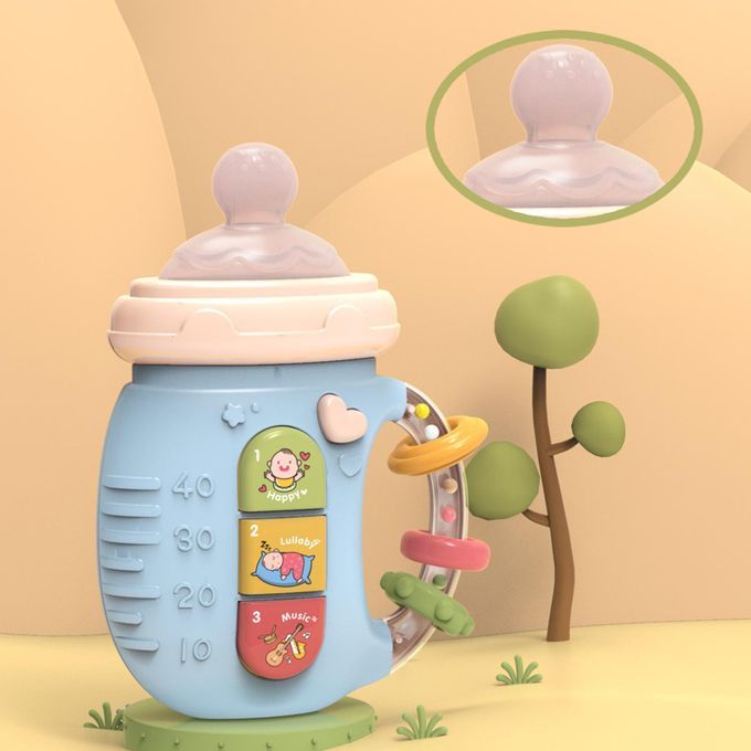 Rattles Shaker Teether Educational Development Feeding Bottle 3 Blue