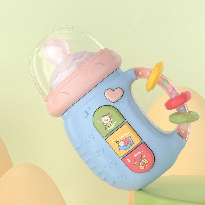 Rattles Shaker Teether Educational Development Feeding Bottle 3 Blue
