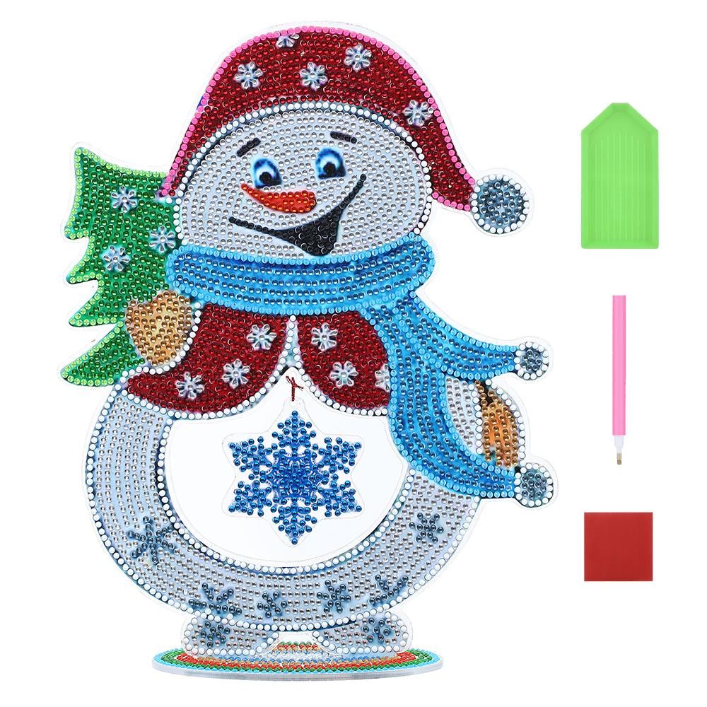5D Diamond Paint Kit Luminous Decoration DIY Christmas Snowman Handmade Shiny Xmas Ornament Gift Handcraft for Christmas New Year
