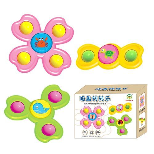 Newborn 0-12 Months Baby Rattles For Kids Shower Bathroom Grasping Gyro Animal Sucker Spinner Montessori Touch Sensory Toys