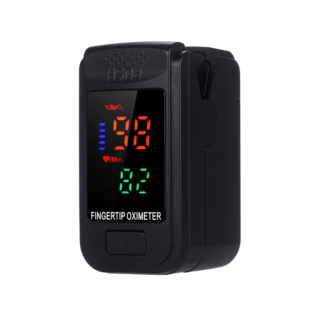 Fingertip Pulse Oximeter with Lanyard Portable Blood Oxygen Saturation & Pulse Rate Monitor 2-way Rotating Color LED Display Auto off SpO2 Monitor for Elderly Sports Home Travel Outdoor