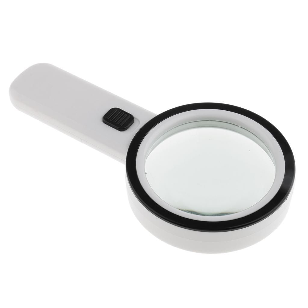 Lighted Handheld Magnifier 10X Magnifying Reading Glass Lens Jewelry