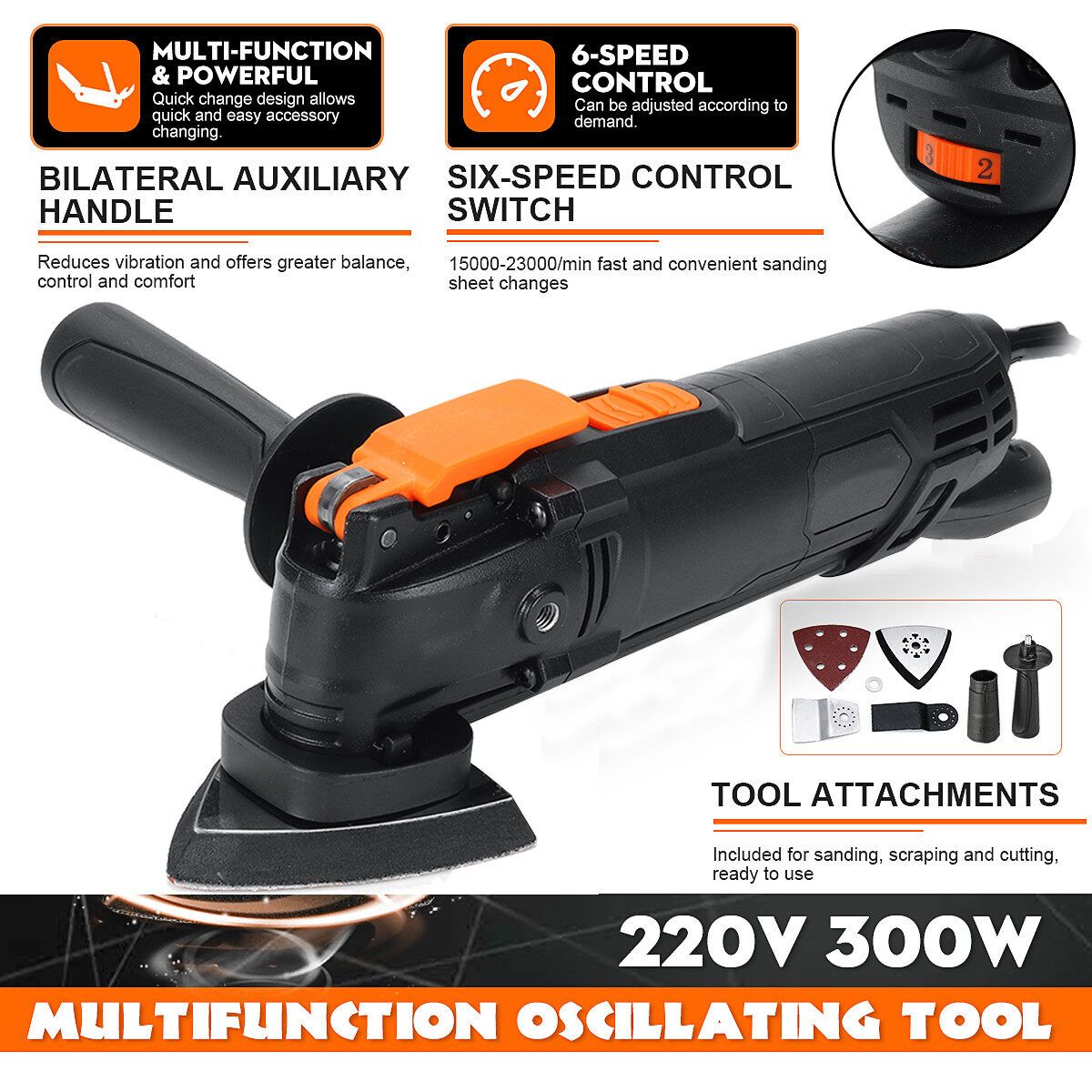 Oscillating Multi-Tool Wood Trimmer Woodworking Sanding Machine