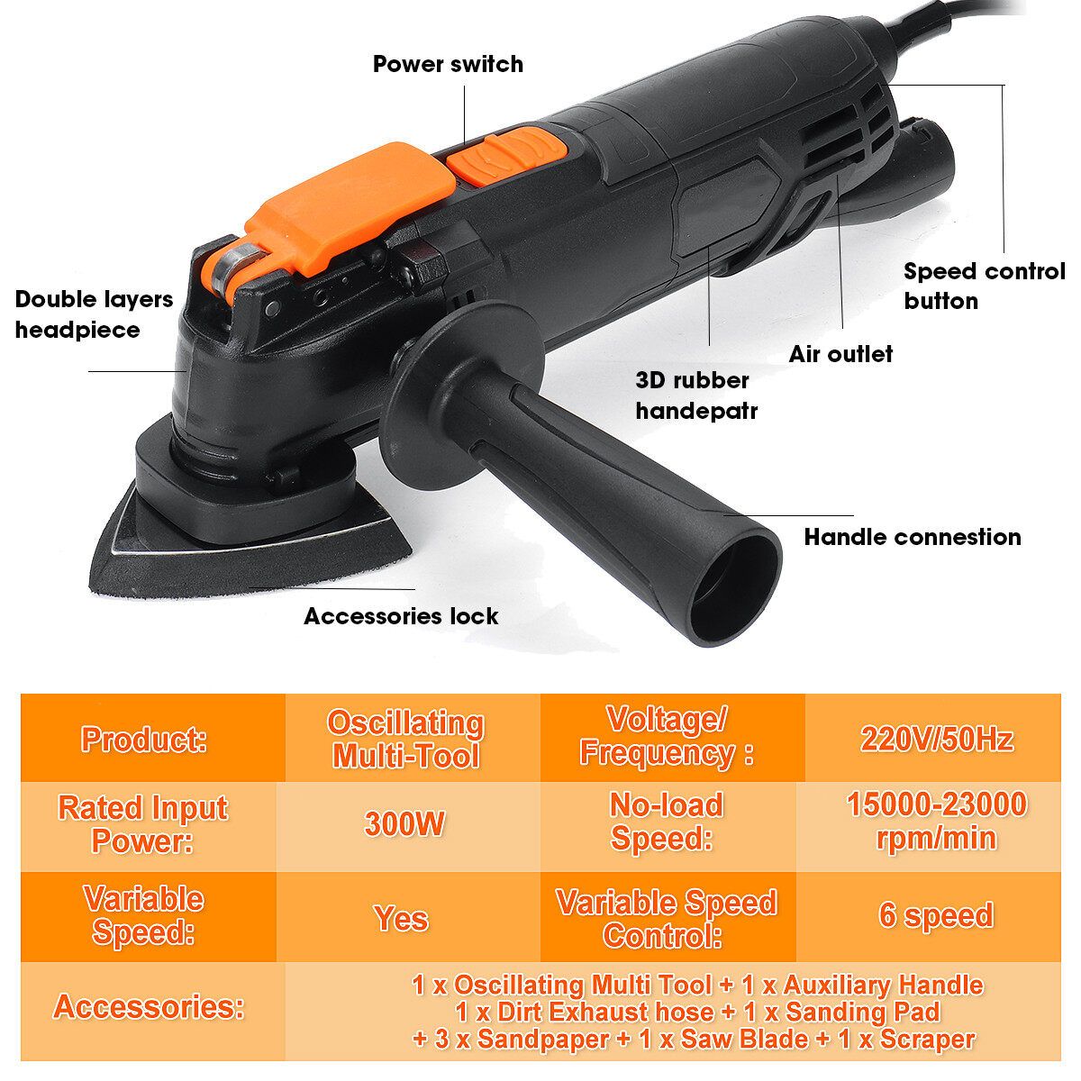 Oscillating Multi-Tool Wood Trimmer Woodworking Sanding Machine