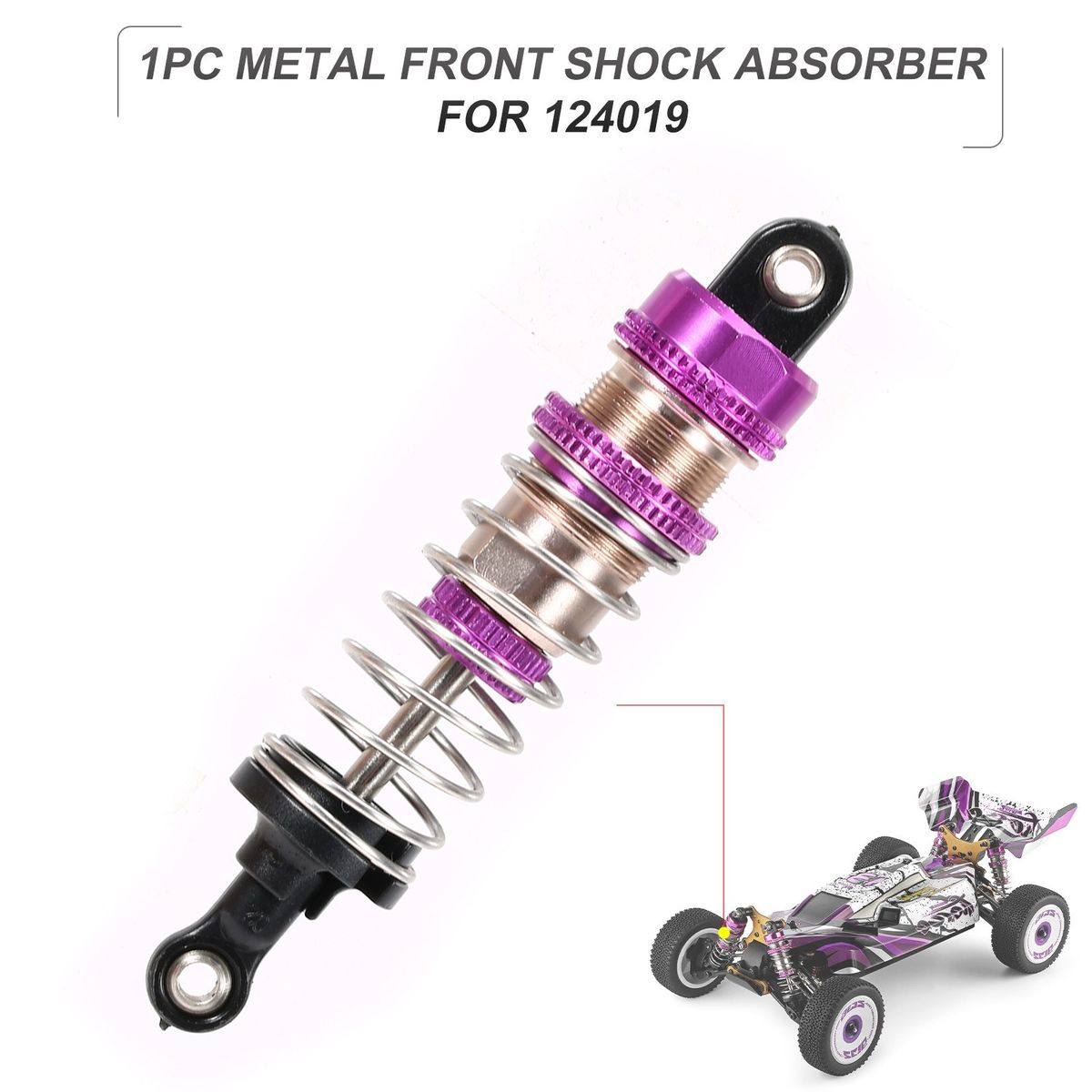 1pc Front Shock Absorber For Wltoys 124019 1/12 RC Car Parts