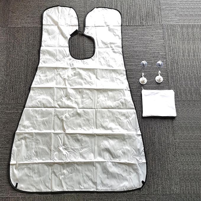Barber Beard Grooming Shaving Apron Cape Cloth & 4pcs Suction White