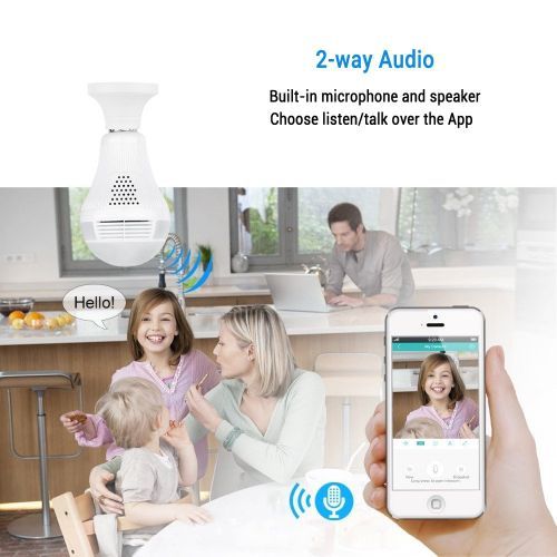 1080P 360 LED Degree Wireless IP Camera Bulb Light FishEye Smart Home CCTV 3D VR Camera 2MP Home Security Panoramic WiFi Camera ABDSW