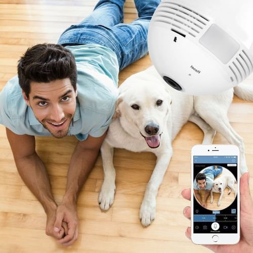 1080P 360 LED Degree Wireless IP Camera Bulb Light FishEye Smart Home CCTV 3D VR Camera 2MP Home Security Panoramic WiFi Camera ABDSW