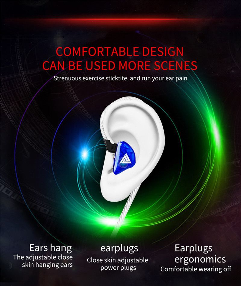 New Sport Transparent Heavy Bass Mobile Music Headphones [C]