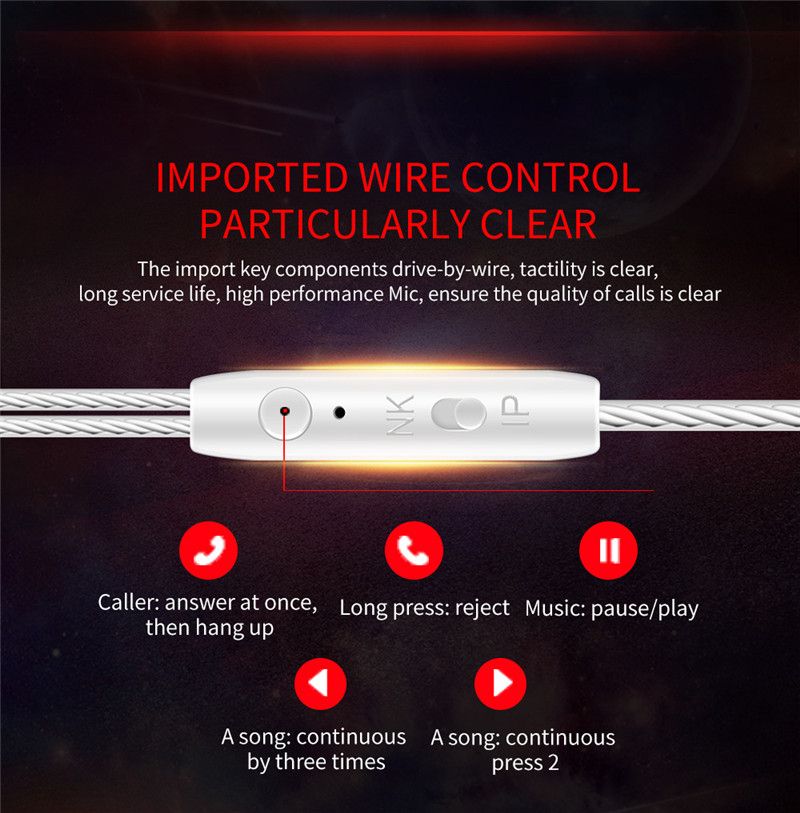 New Sport Transparent Heavy Bass Mobile Music Headphones [C]