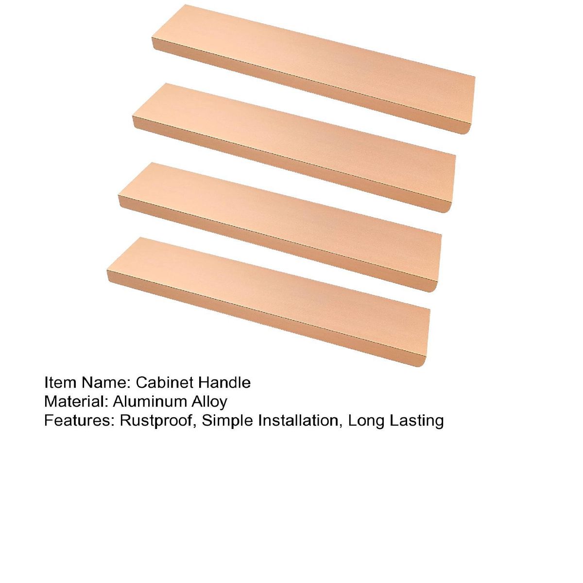 Door Handles 4pcs Sleek Cabinet Handles Easy Install Design for Hidden Golden