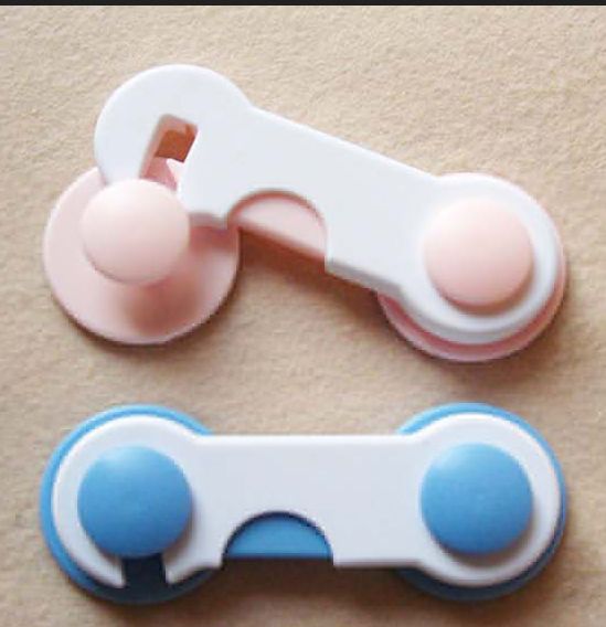 Baby Kids Two-color Safety Lock 4PCS Cabinet Lock Baby Protection Refrigerator Door Lock Buckle