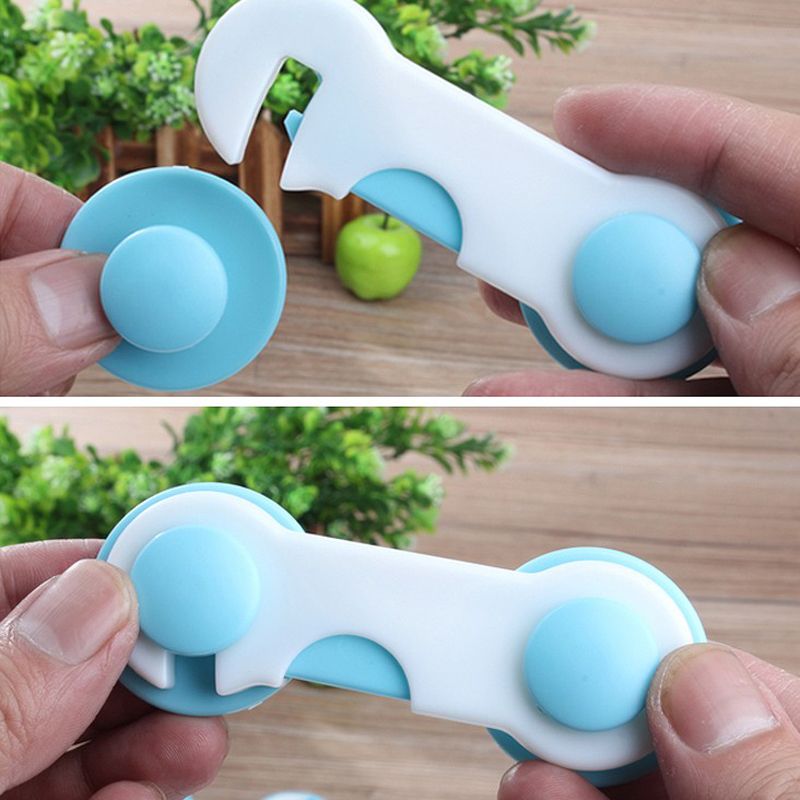 Baby Kids Two-color Safety Lock 4PCS Cabinet Lock Baby Protection Refrigerator Door Lock Buckle