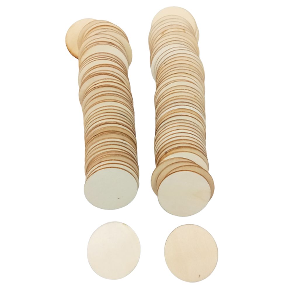 100Pcs 50mm Wooden Circles Round Wedding Craft Card Making