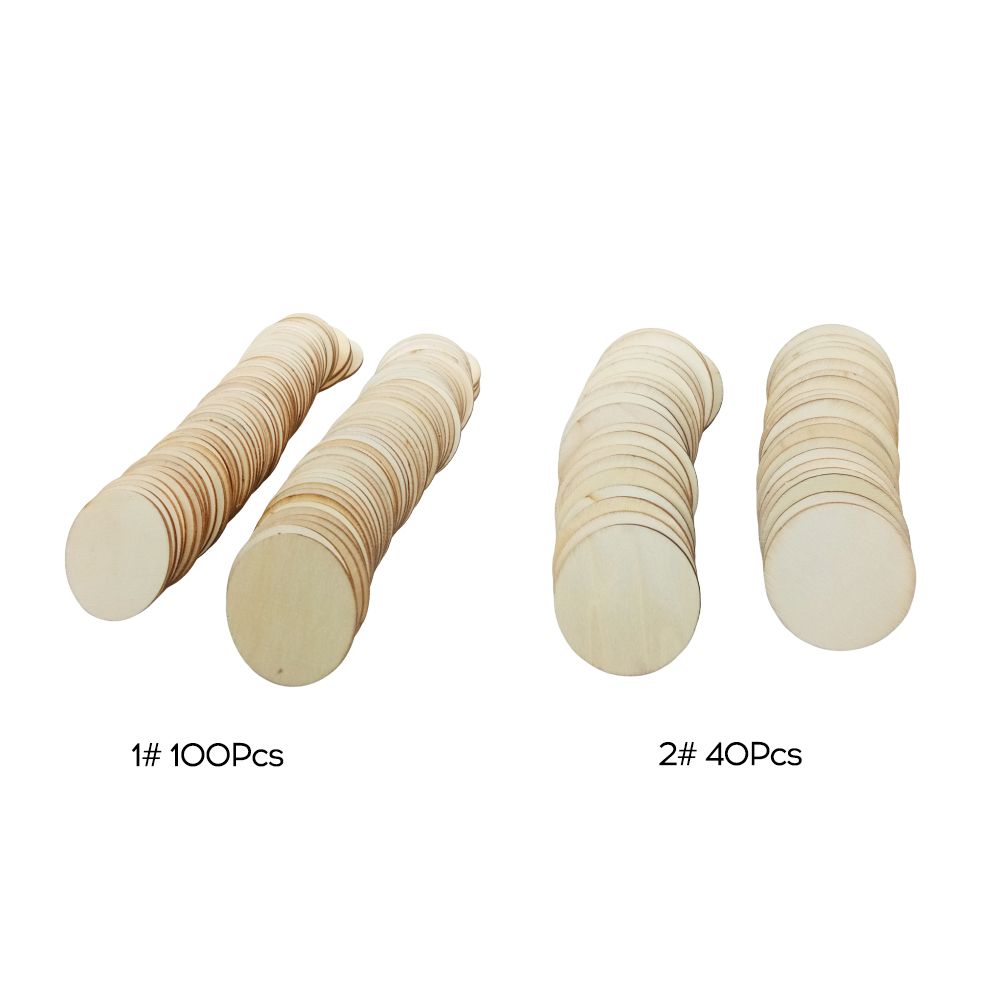 100Pcs 50mm Wooden Circles Round Wedding Craft Card Making