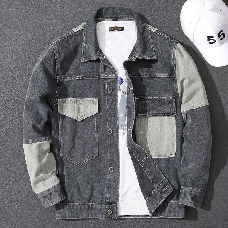 Men's Casual Button Down Denim Jacket Classic Jean Coat