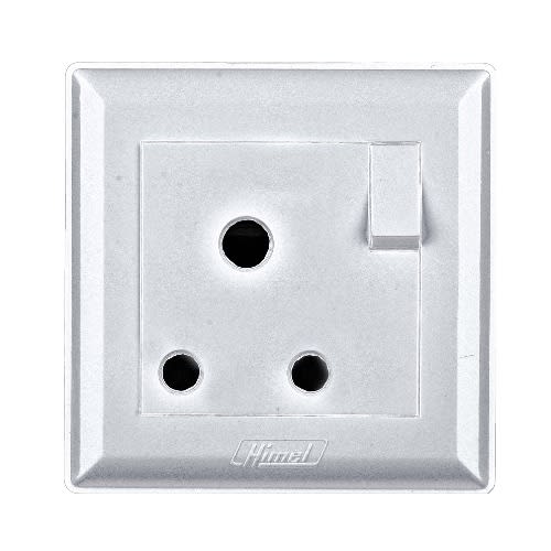 Himel Switched Socket- Advanced - 15A - 250V Ac - 1 Gang|| HWDA15SSM - Metallic