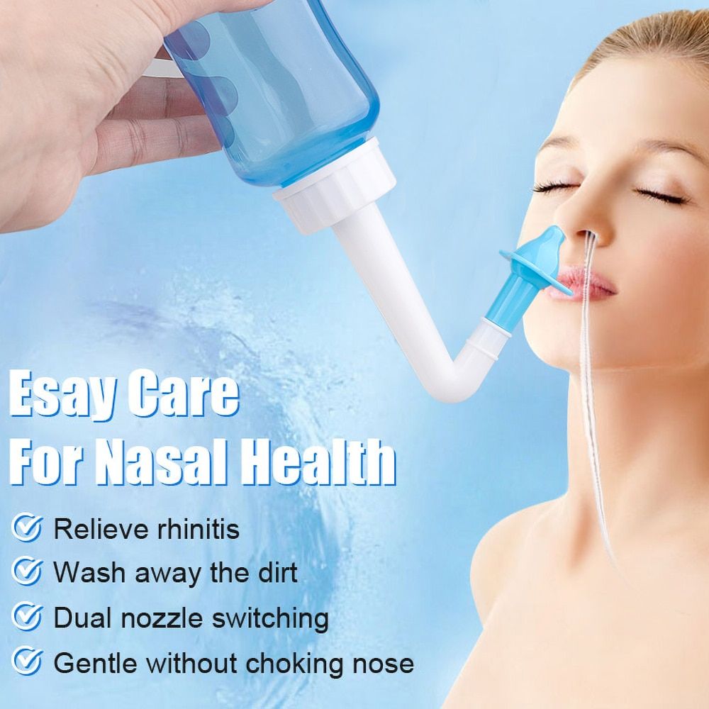 Nose Wash System Sinus & Allergies Relief Nasal Pressure Rinse Neti Pot Nose Trimmer Adults