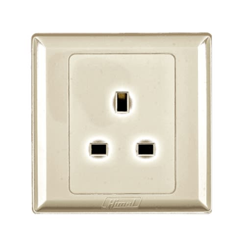 Himel Socket - Advanced Series - 13A - 250V Ac - 1Gang|| HWDA13SG - Gold