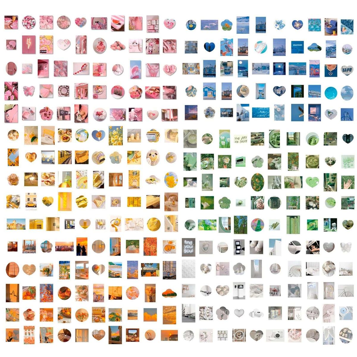 300Sheets 6 Design Fresh Literature Flowers Sticker Book Photo Frame Sticker Creative Mini Pocket Decoration DIY Sticker