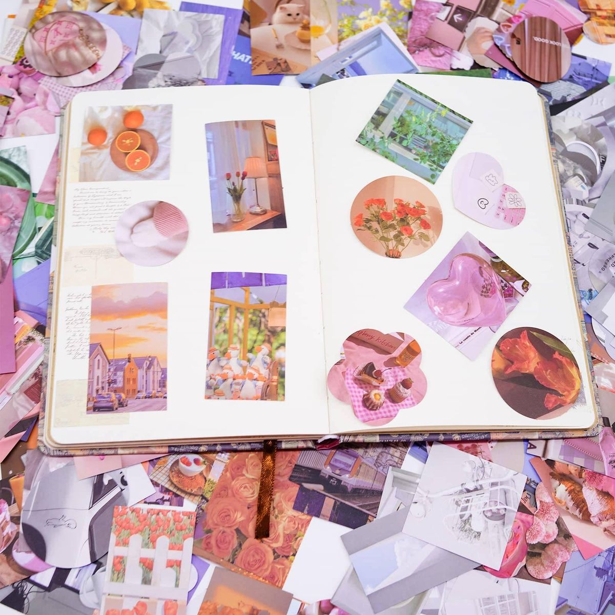 300Sheets 6 Design Fresh Literature Flowers Sticker Book Photo Frame Sticker Creative Mini Pocket Decoration DIY Sticker