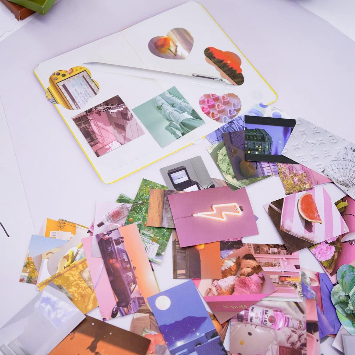 300Sheets 6 Design Fresh Literature Flowers Sticker Book Photo Frame Sticker Creative Mini Pocket Decoration DIY Sticker
