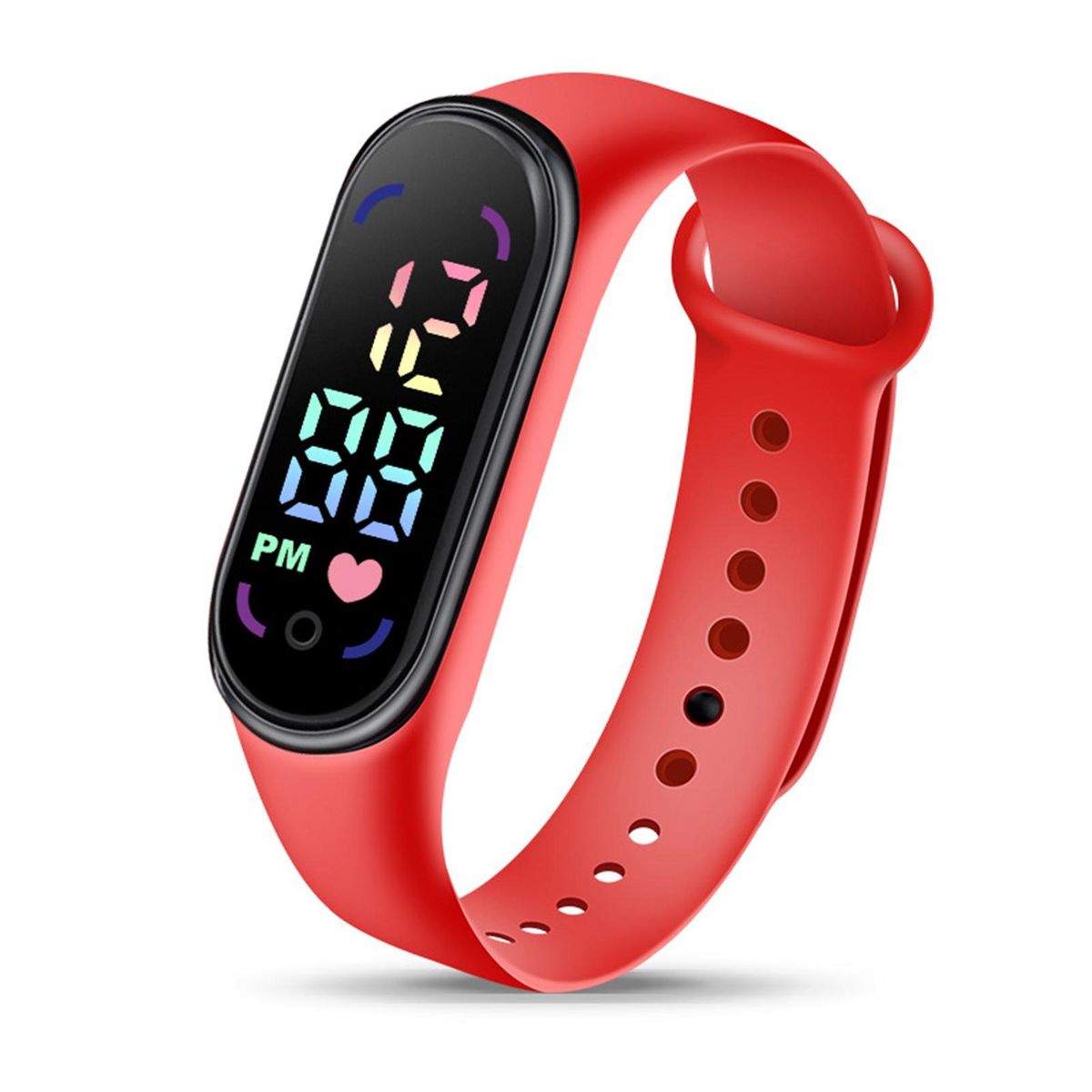 Student Children Electronic Watch Fashion Waterproof-Red