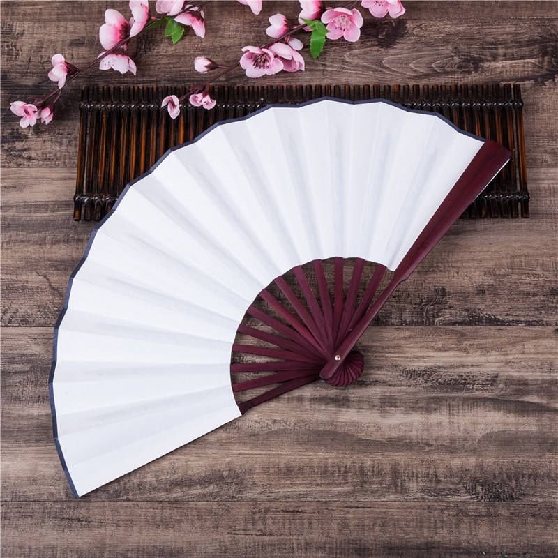 Plain Bamboo Rave For Supplies Large Party Event Folding Chinese Fan 1pcs Japanese DIY Hand Color Men/Women