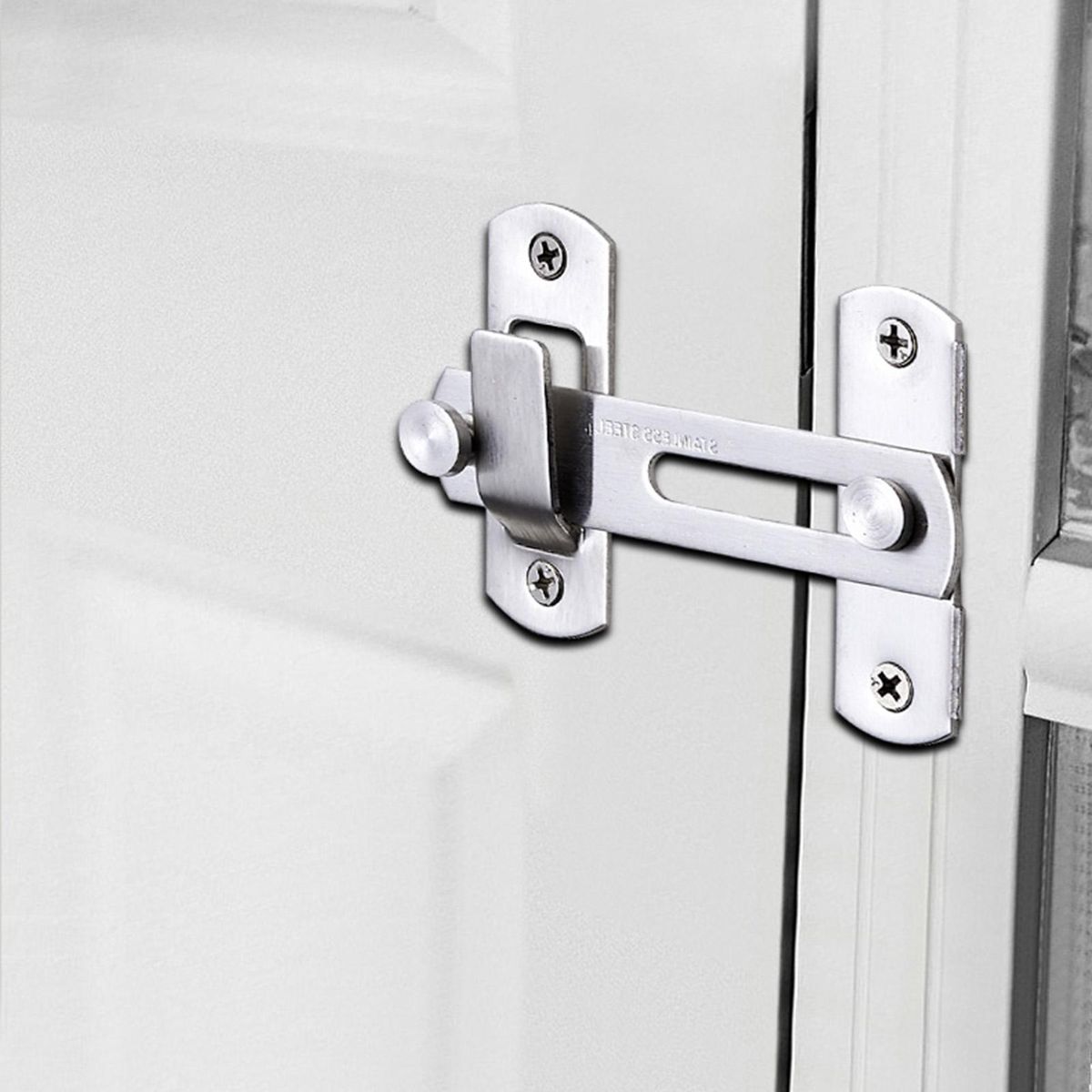Door Latch Securelatch Stainless Steel Privacy Security Door for Home Silver