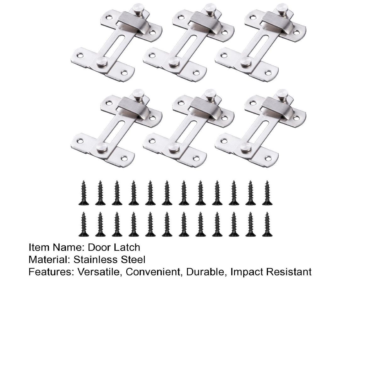 Door Latch Securelatch Stainless Steel Privacy Security Door for Home Silver