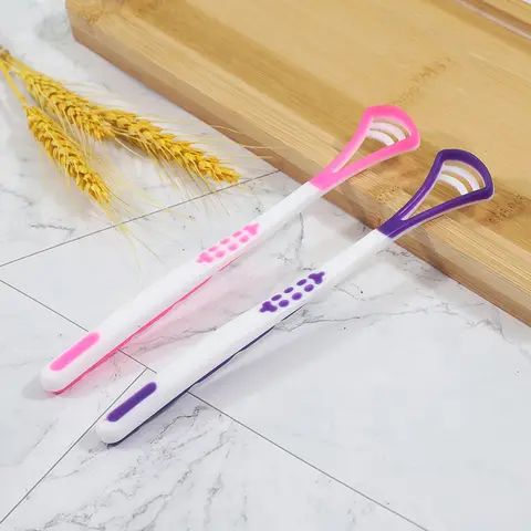 2 Pieces - Halitosis Removal Tongue Scraper Cleaner Reusable Reduce Bad Breath