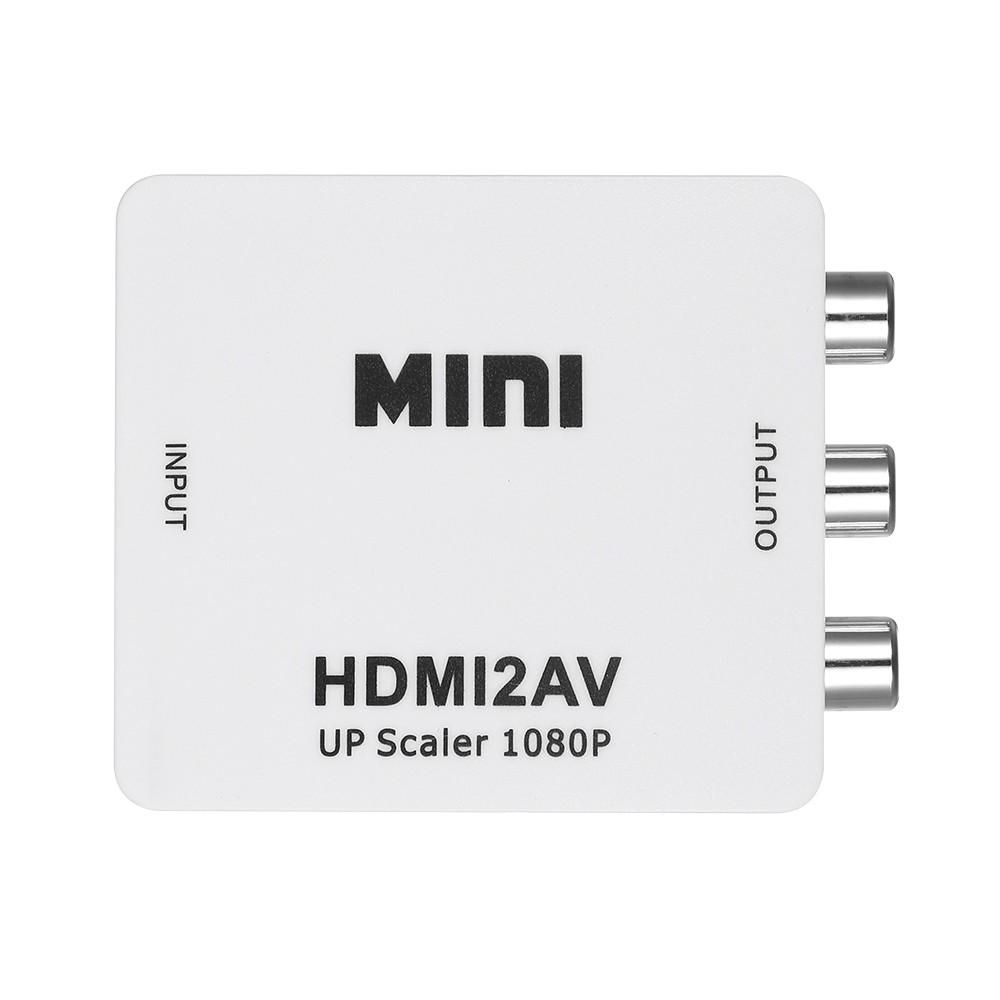 HD to AV Converter Digital Signal to RCA Video Converter 1080P Resolution Support NTSC/PAL Standard Wide Compatibility White