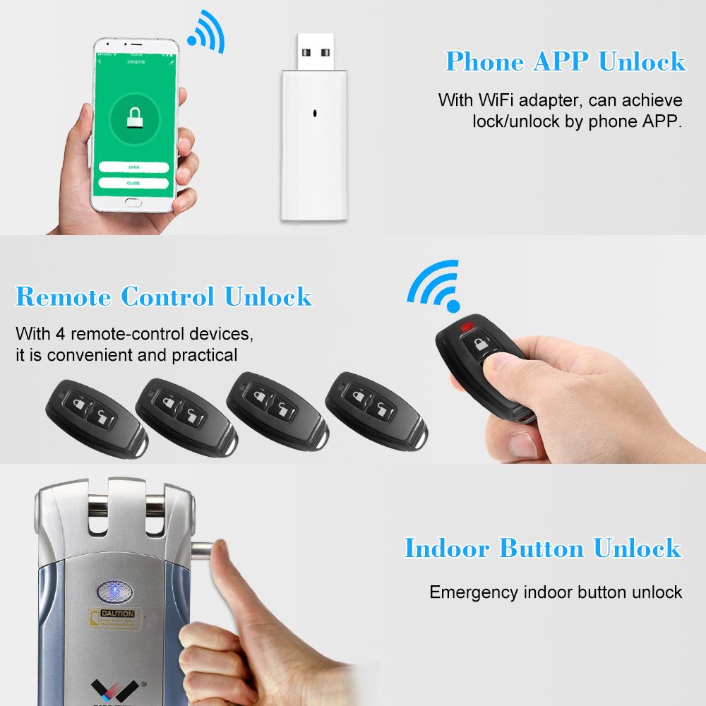 WAFU HF-018W WiFi Smart Electronic Lock Tuya / SmartLife