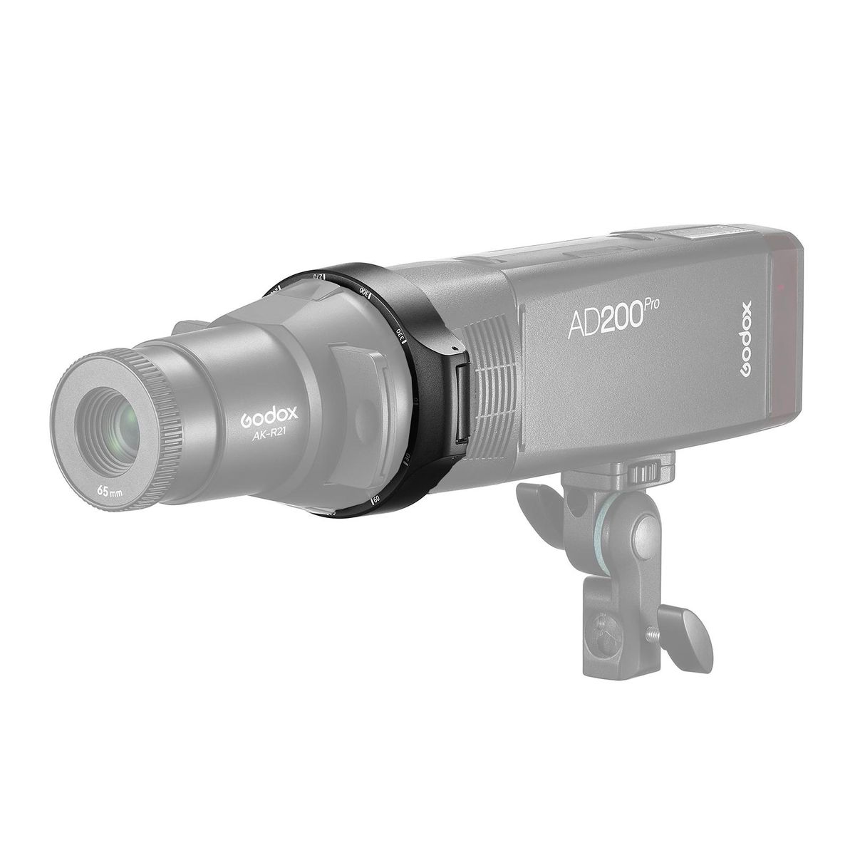 Godox AK-R28 Round Head Flash Adapter Holder for Mounting Godox AK-R21 Projector to Godox AD100/ AD100 Pro/ AD200/ AD200 Pro/ V1 Series Round Head Flashes