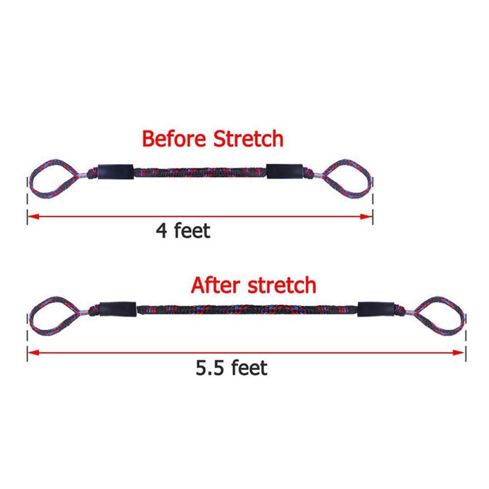 Marine elastic rope motorboat boat rope dock rope connecting rope Bungee Dock line 4FT Black red blue