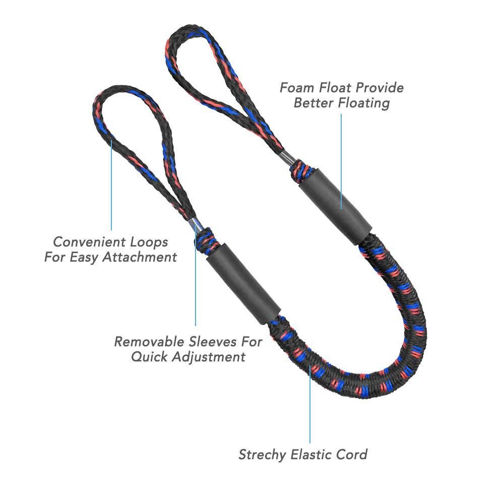 Marine elastic rope motorboat boat rope dock rope connecting rope Bungee Dock line 4FT Black red blue