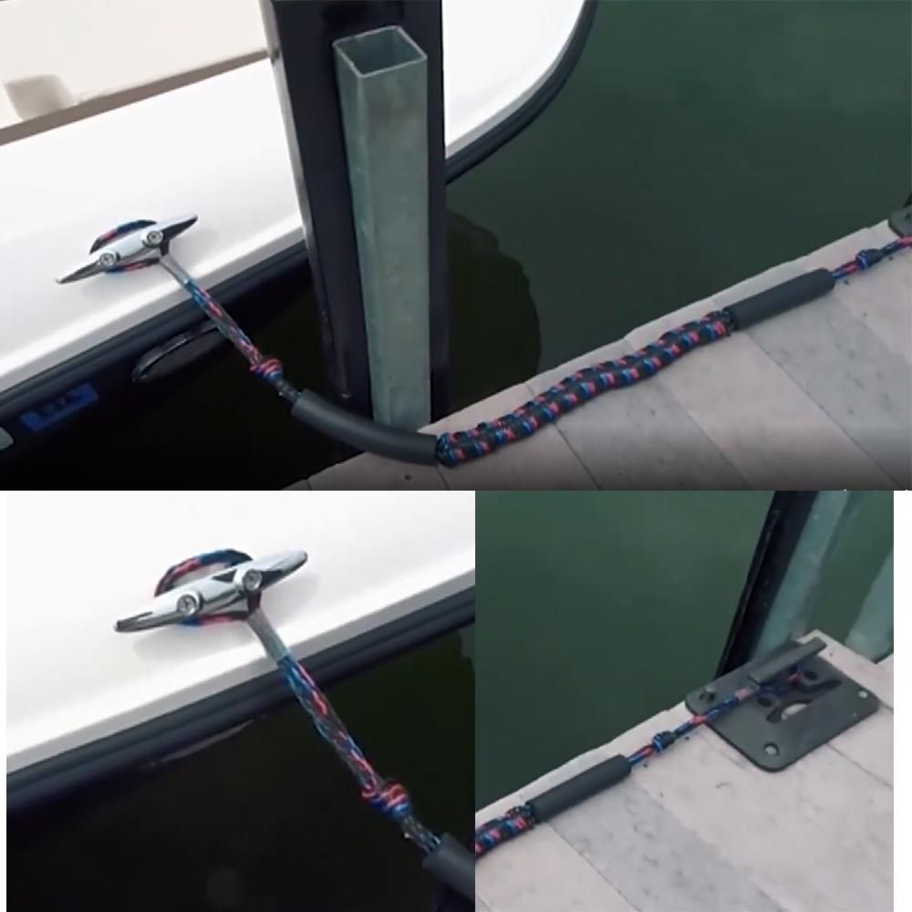 Marine elastic rope motorboat boat rope dock rope connecting rope Bungee Dock line 4FT Black red blue