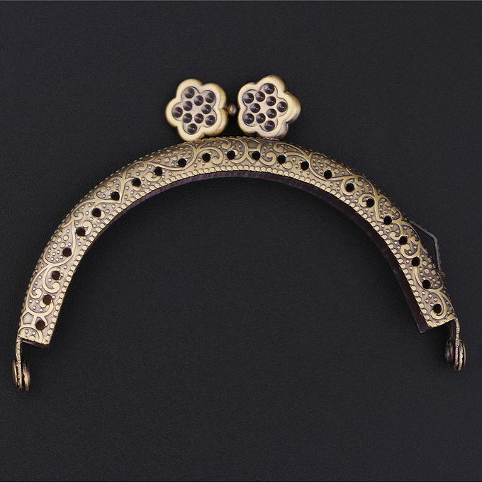 2x Metal Flower Frame Kiss Clasp Arch Lock For Coin Purse Bags